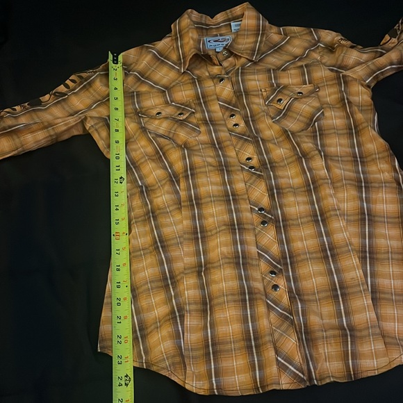 Roper Orange Plaid Western Shirt - Picture 15 of 15
